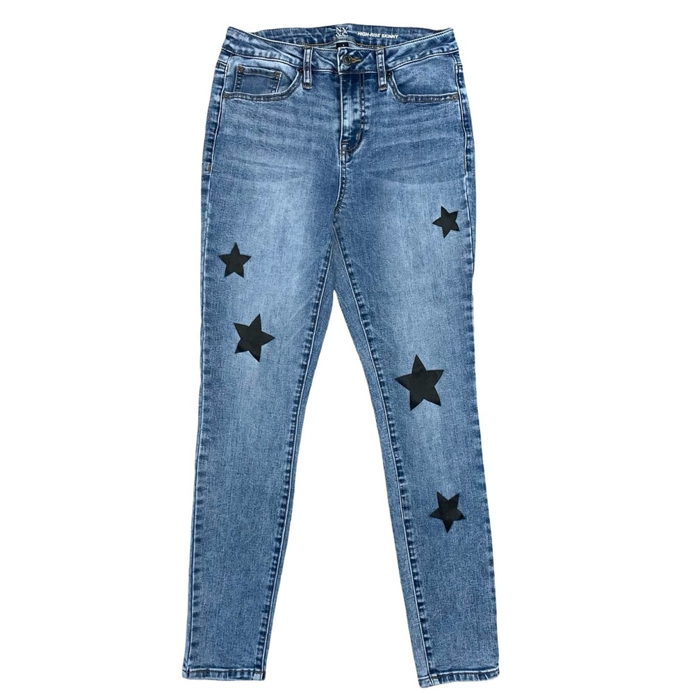 NY&C High Rise Skinny Jeans Stars Light Blue Wash Size 4 Denim Casual Versatile